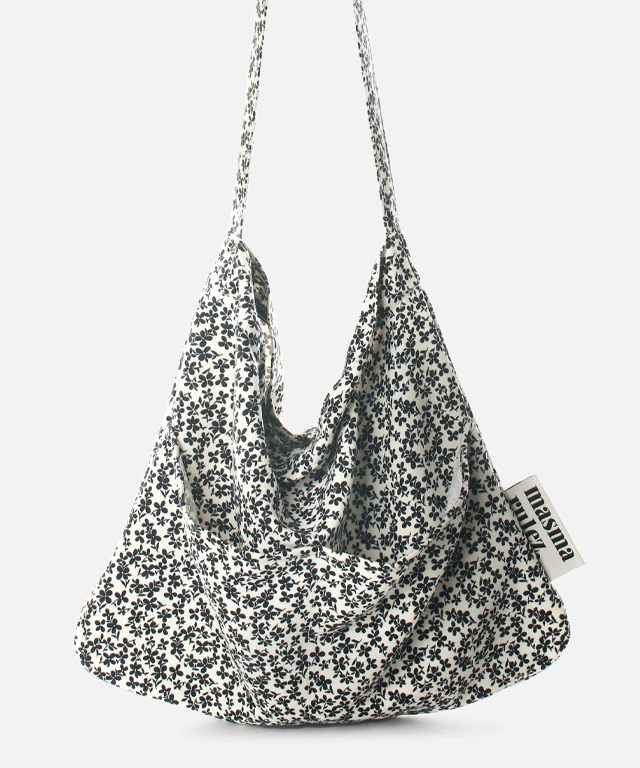 마스마룰즈 Rabbit eco bag_black flower