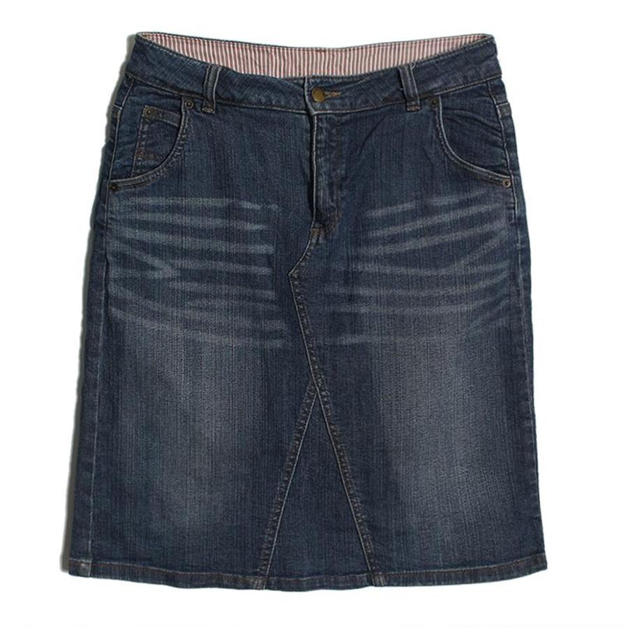 middle denim skirt