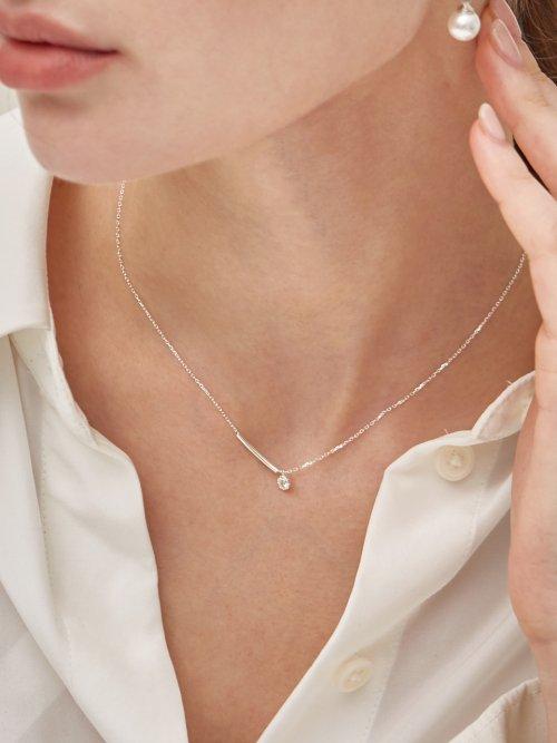 Silver925 Asymmetry Bar 비대칭 바 목걸이