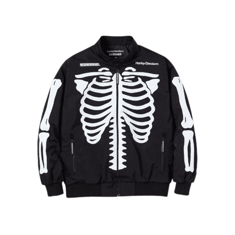 네이버후드 x 할리 데이비슨 레이싱 재킷 Pe 블랙 x 화이트