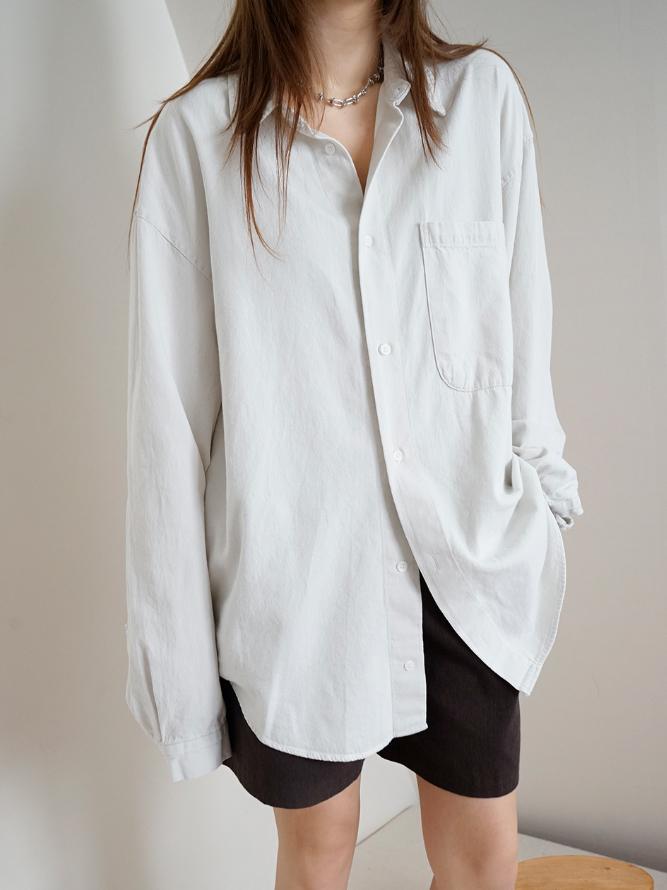 (2color)French denim shirt