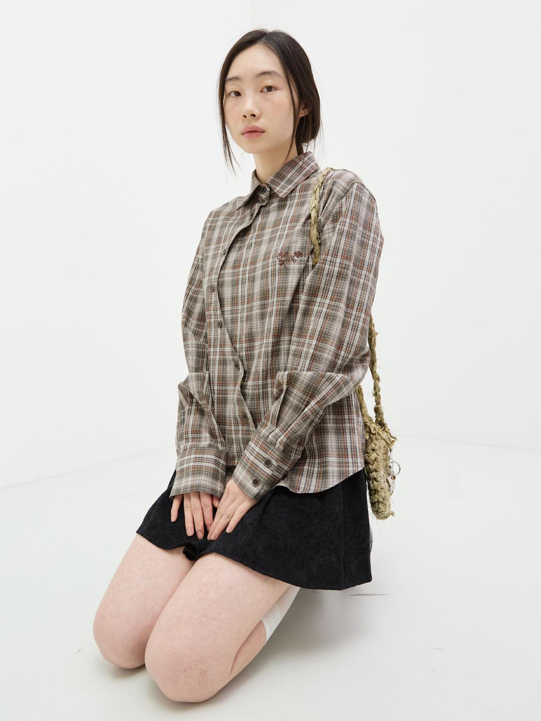 NEUCHA WAVE SHIRT TABAC CHECK