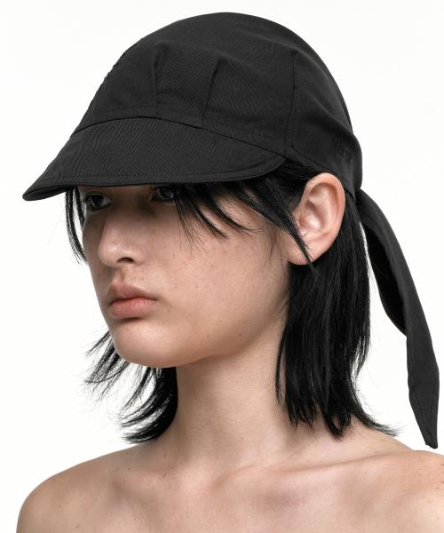 SCARF BALL CAP (UNISEX) BLACK