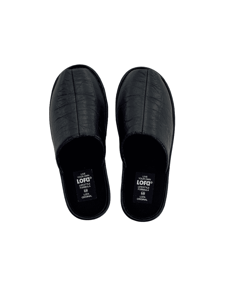 LOFA ORIGINAL 블랙 오픈토 홈슈즈 슬리퍼 (2 sizes)