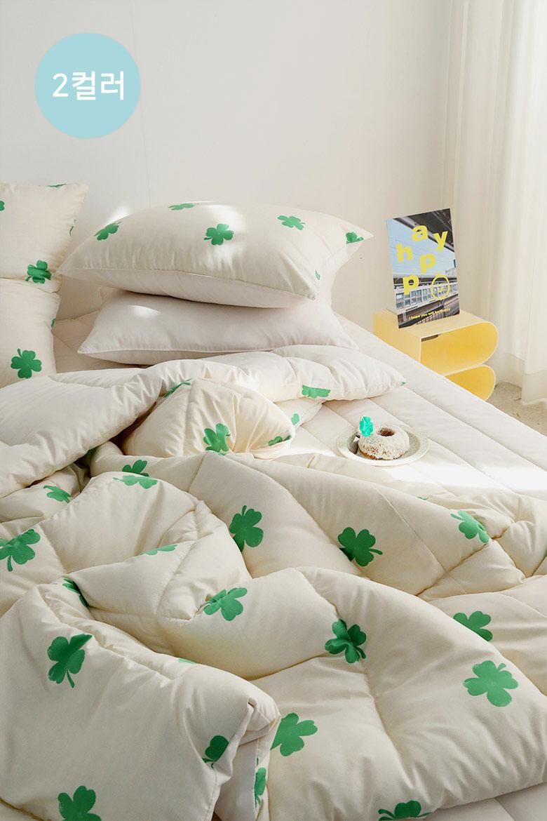 럭키미 먼지없는 세미마이크로 차렵이불 [S/SS,Q/K]_라이트그린