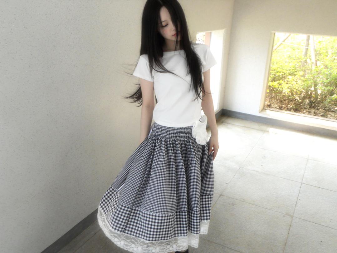 젤레나 mika check skirt 체크미디스커트