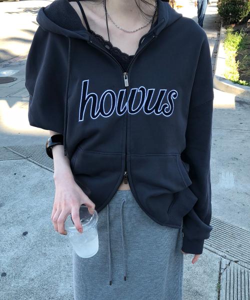 DRIVE LOGO HOOD ZIP-UP (CHARCOAL)