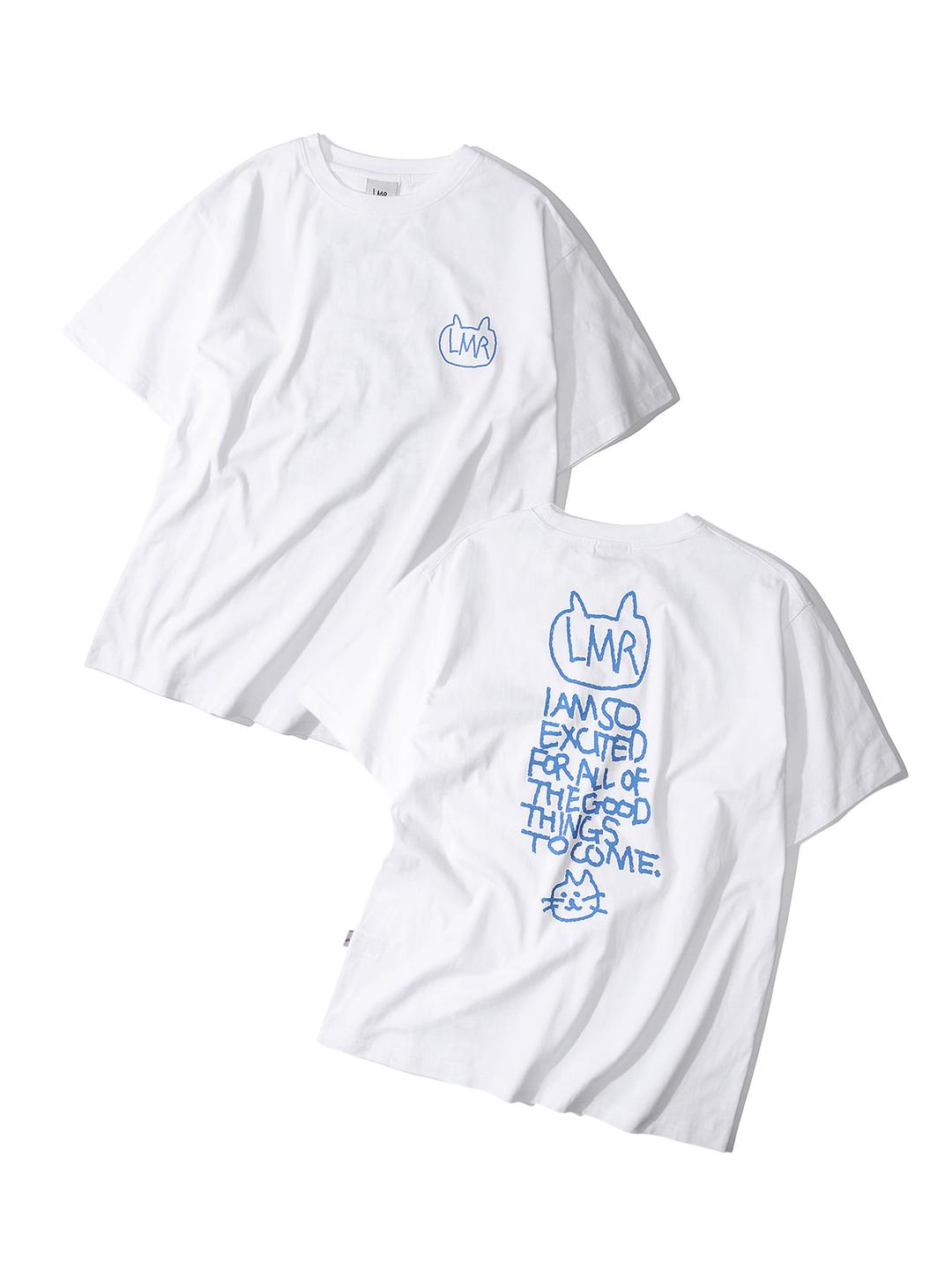 [재입고] 심볼 로고 드로잉 레터링 티셔츠 WHITE_8월 9일 예약발송