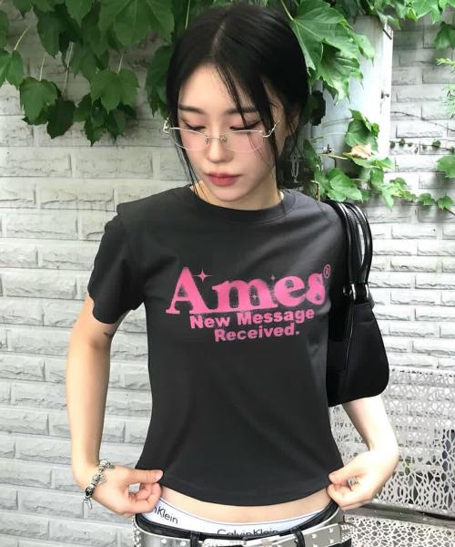 ROUND HEM CROP TEE CHARCOAL