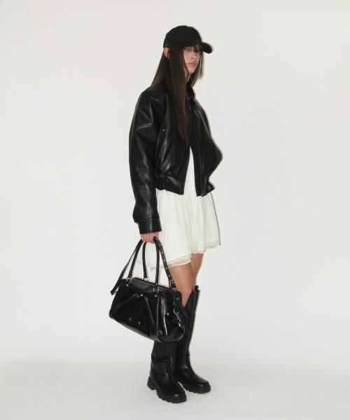 Faux Leather M.O.S Bag (BLACK)