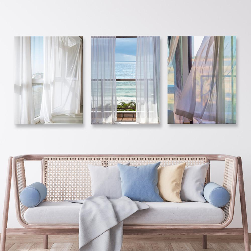 감성인테리어 세로형 창문 바다 윤슬 풍경 사진 그림 액자 12종