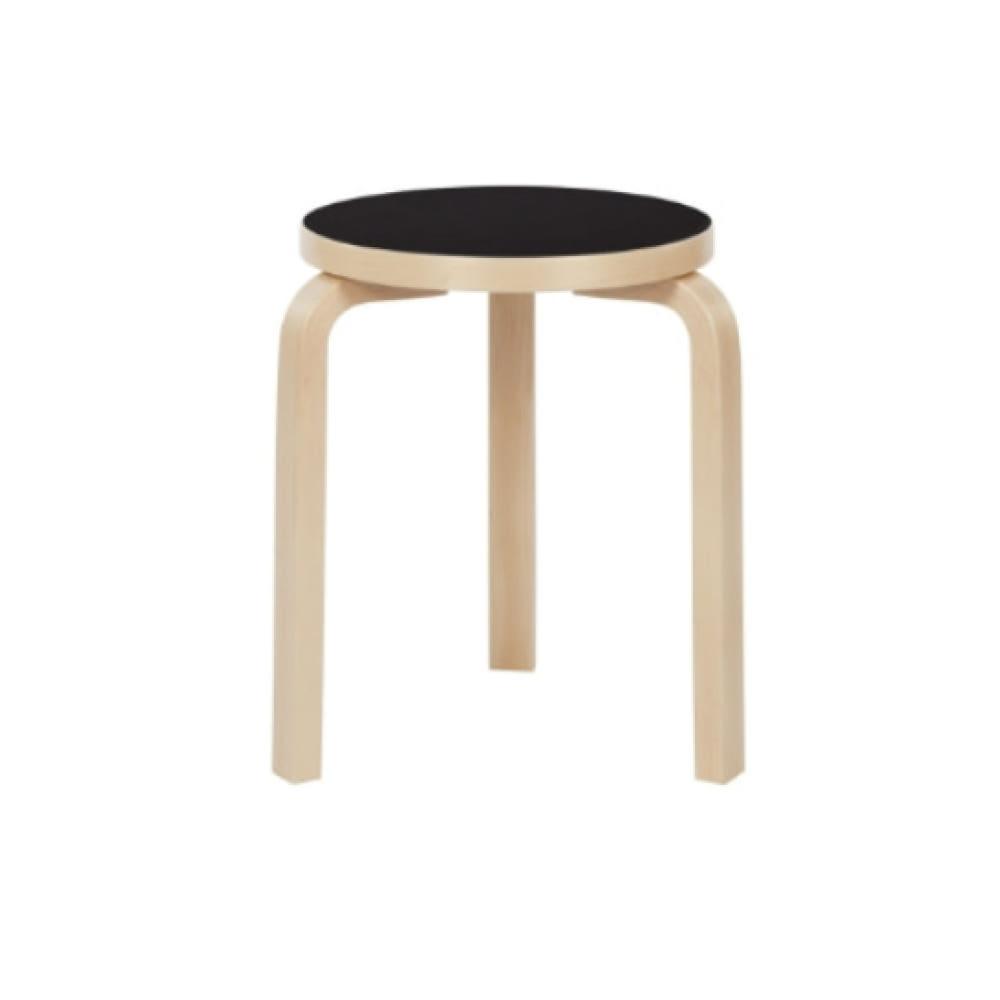 [리퍼브] Artek 아르텍 스툴 60 - 버치/블랙 리놀륨