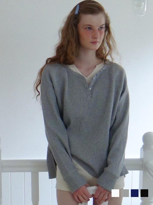 [NEW컬러추가]BUTTON BOXY WAFFLE T-SHIRT  (4Color)_TT5S214