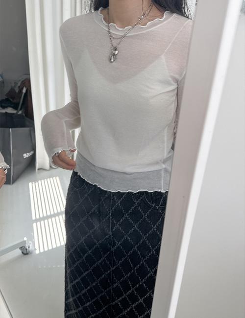 Tencel ruffle tee (2colors)