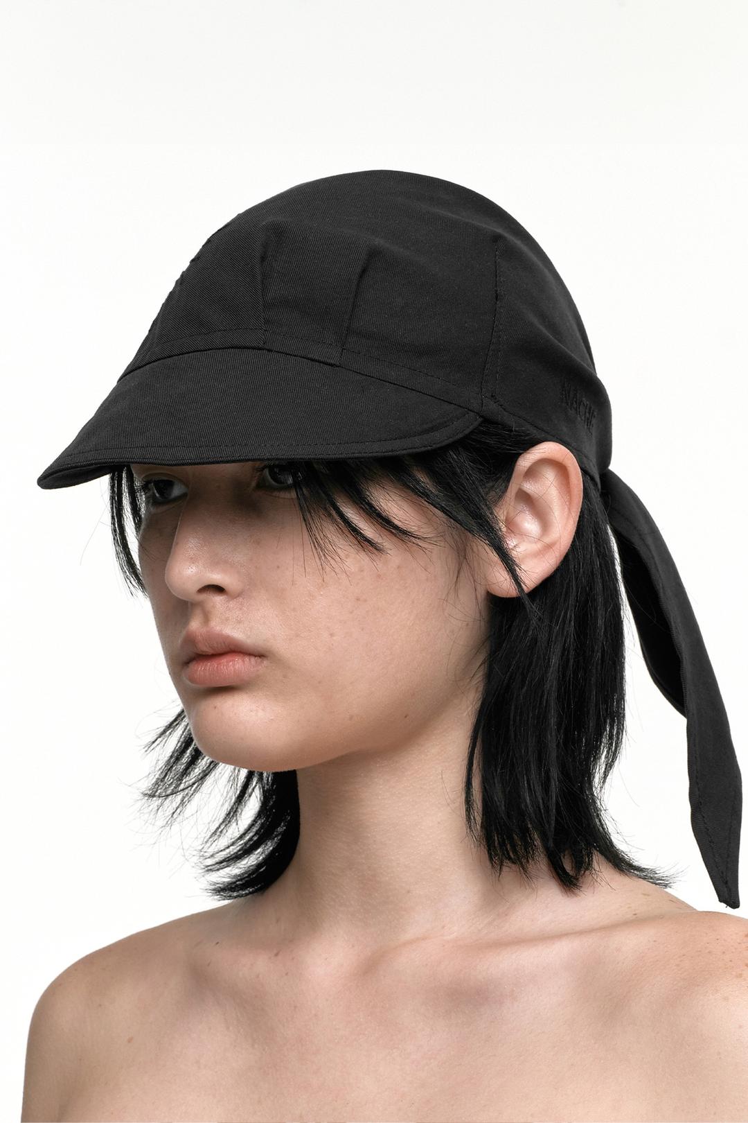 SCARF BALL CAP (UNISEX) BLACK