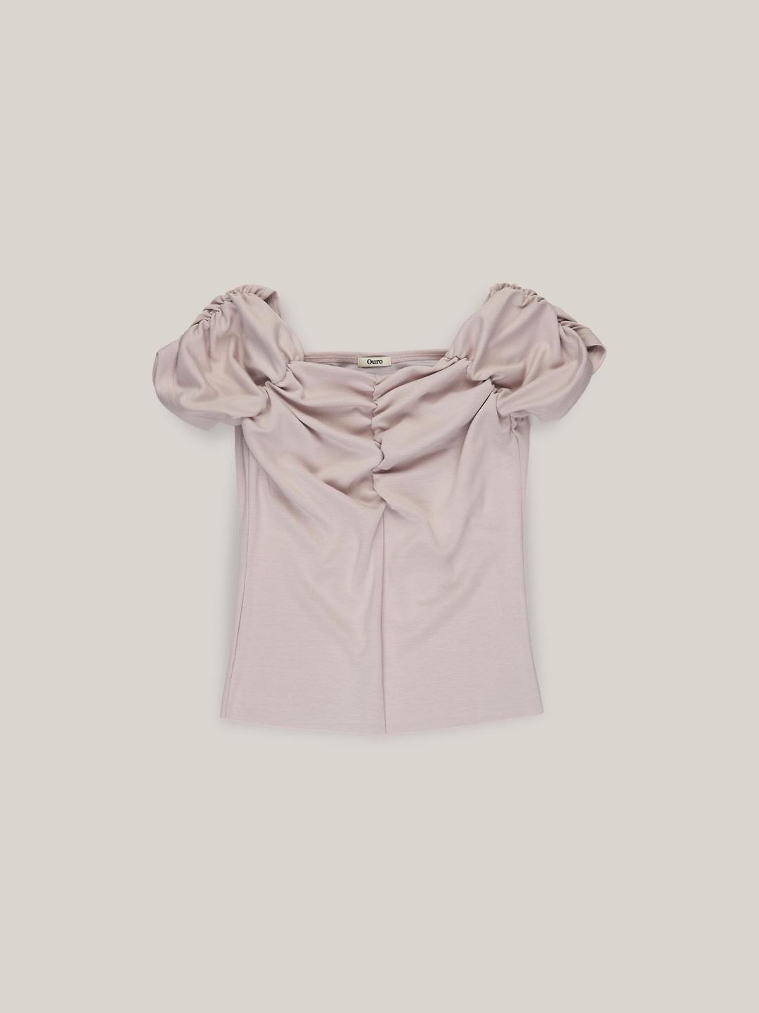 SHIRRING OFF-SHOULDER TOP [ LAVENDER ]