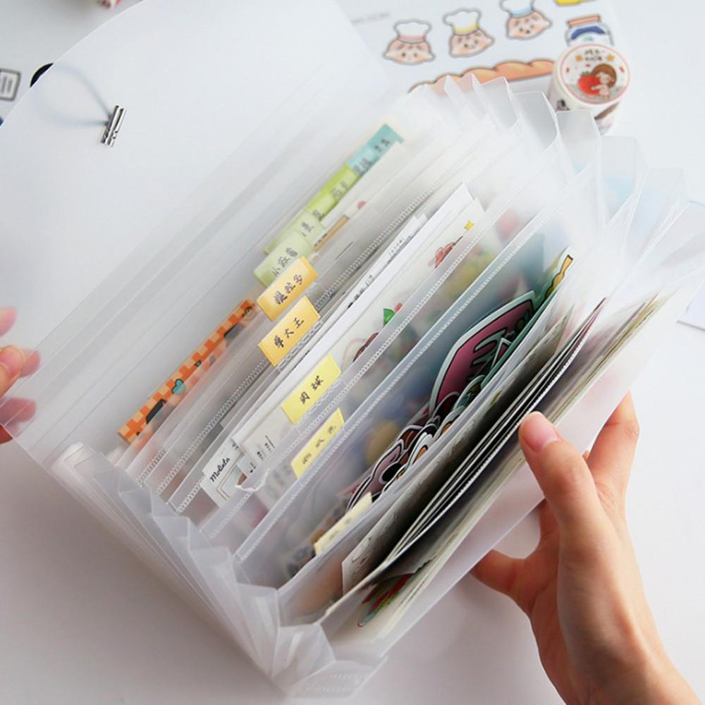 PP 투명 아코디언 폴더 보관 파일 파우치 다이어리 꾸미기