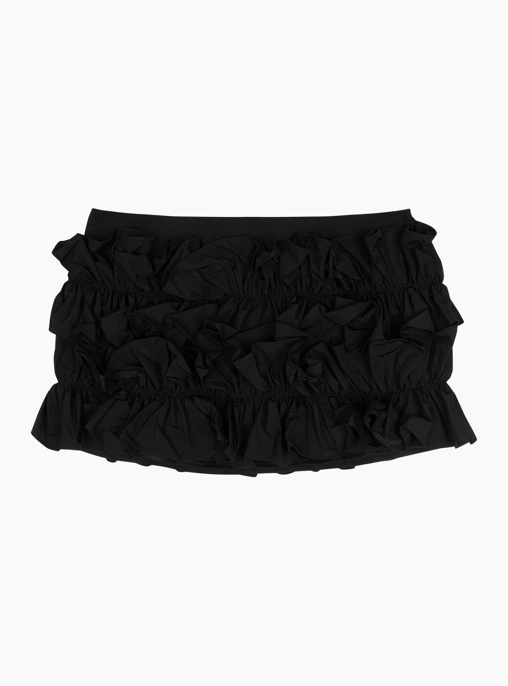 NYLON RUFFLE SKIRT (BLACK)