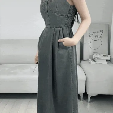 ⚡당일발송 데님 나시 롱 원피스 NB315