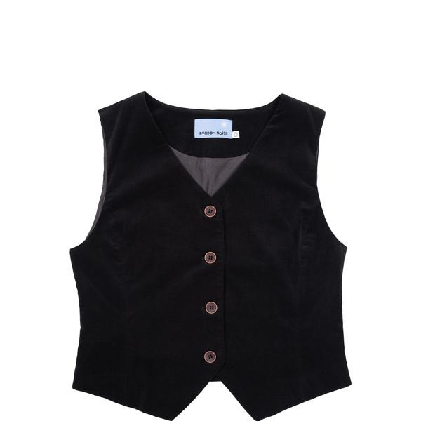 Corduroy Vest Jacket(Black)