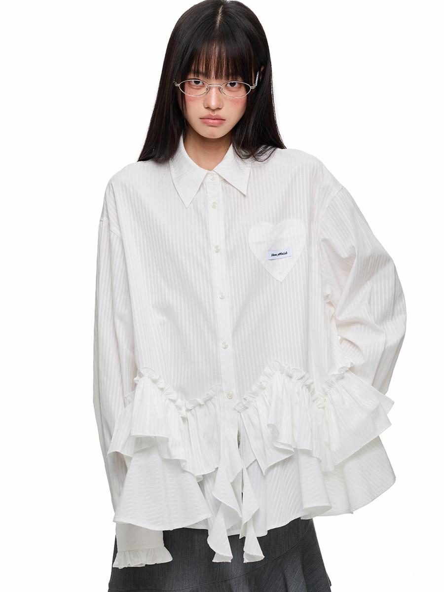 JIKOO Eros' Letter Pleats Shirt