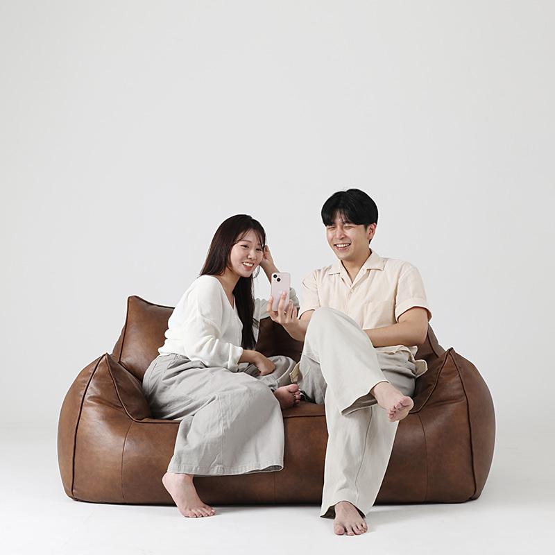 [TOMVO] 톰 소프트 기능성 가죽 2인용 빈백소파