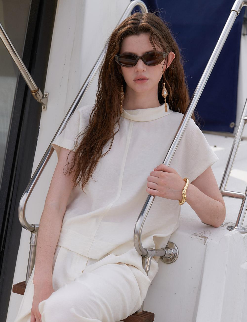 Riviera Collar Blouse (Ivory)