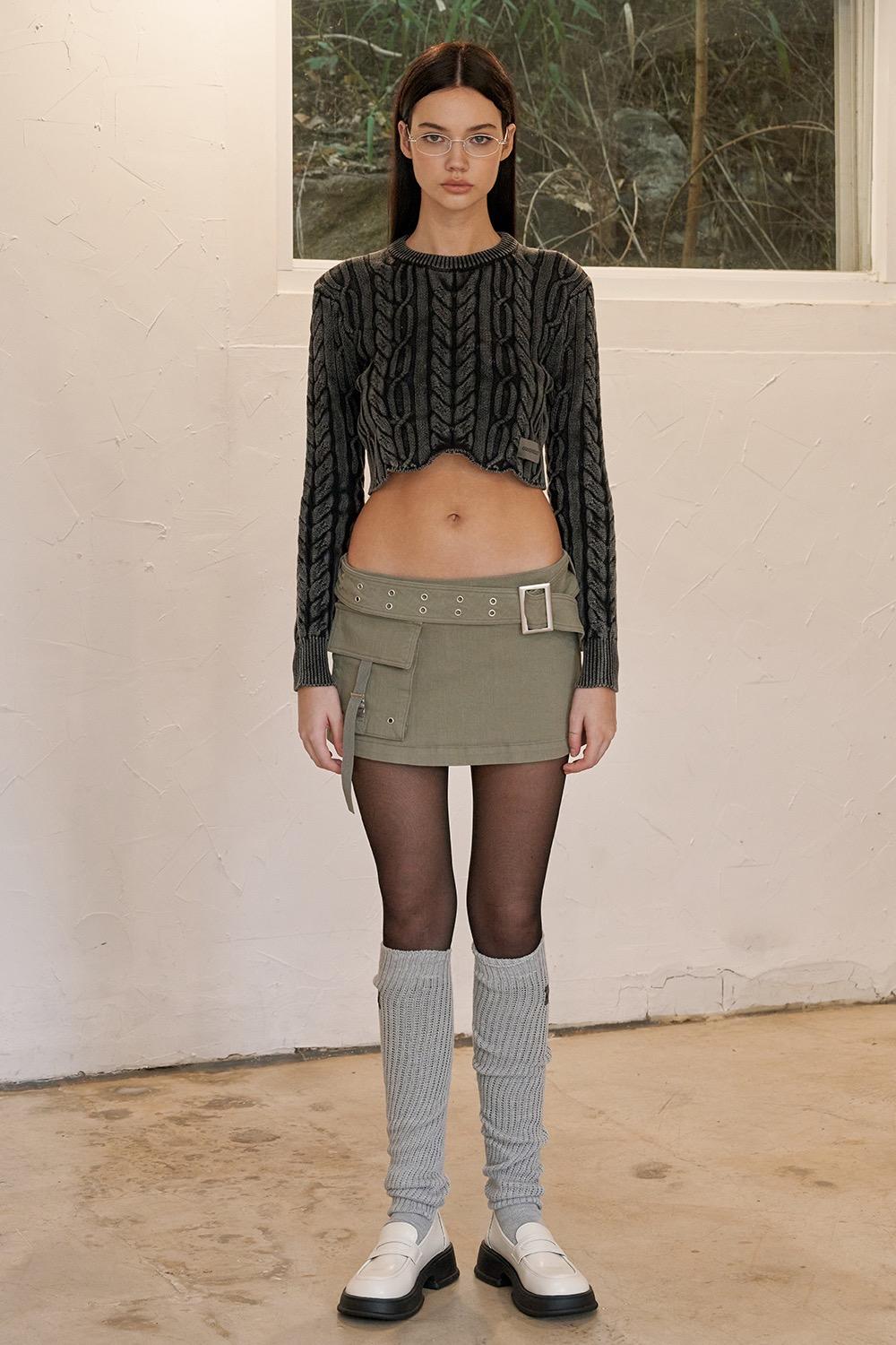 CARGO BELT SKIRT KHAKI