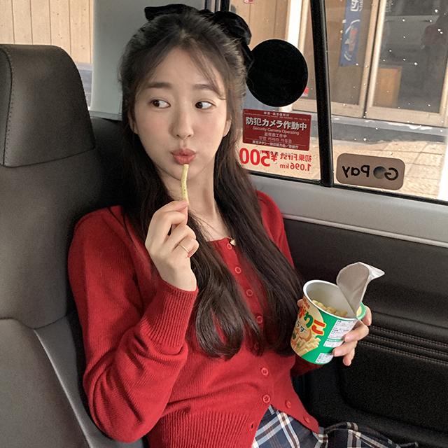 로즐리 [MADE/컬러 추가] 오브 캐시미어 스퀘어넥 가디건