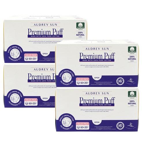 오드리선 코튼 순면 화장솜 대용량, 80개입, 4개 - 페이스소품 | 쿠팡