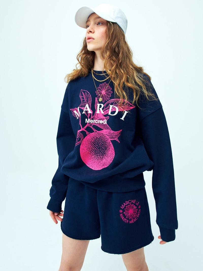 SWEATSHIRT ORANGE FLOWER_NAVY VIOLET