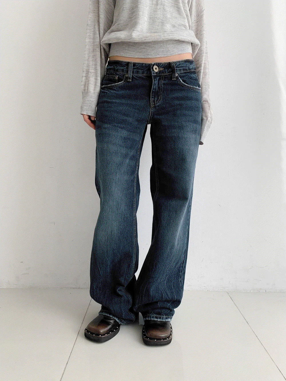 뉴진 로우 스트레이트 팬츠