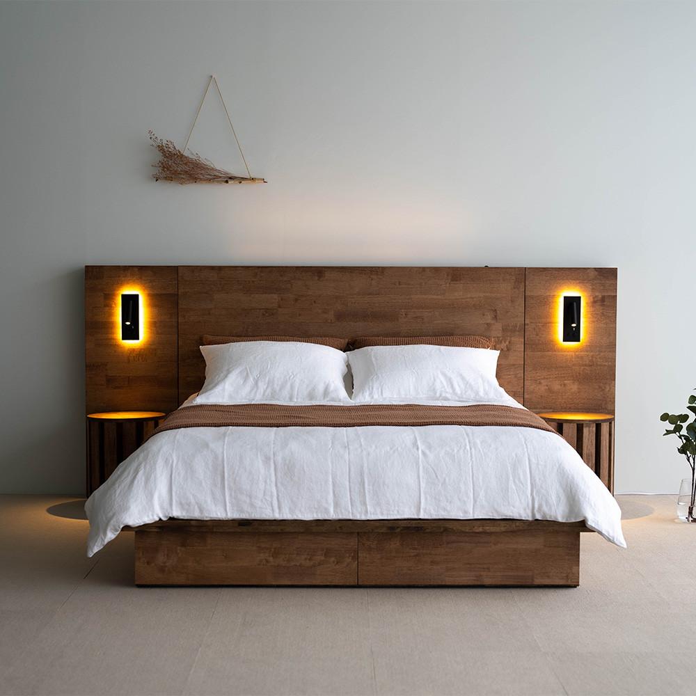 베이직 원목 호텔 침대 프레임 평상형 저상형 수납형 슈퍼싱글 퀸 킹 라지킹 이스턴킹