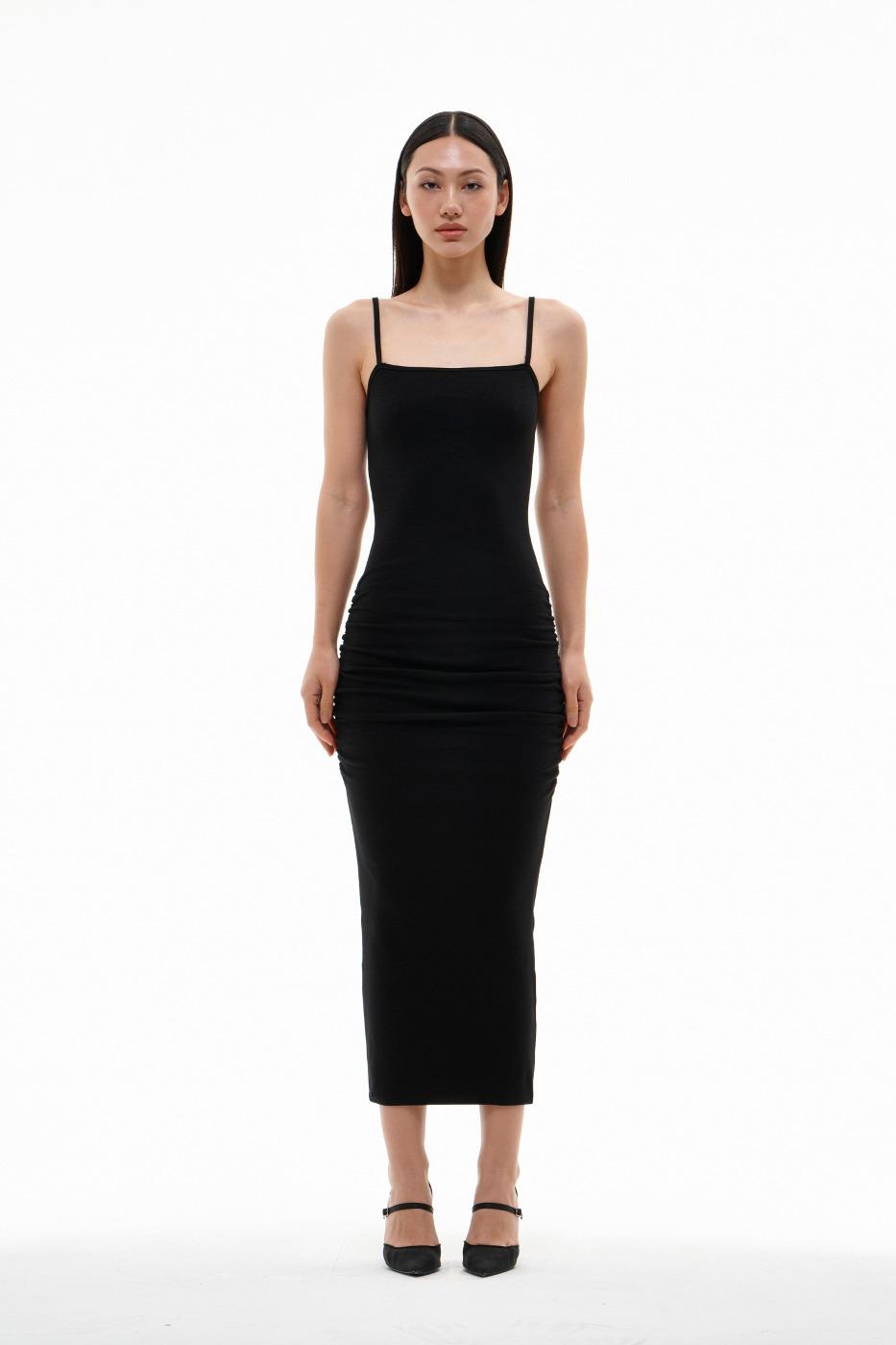 Lotus maxi dress in black