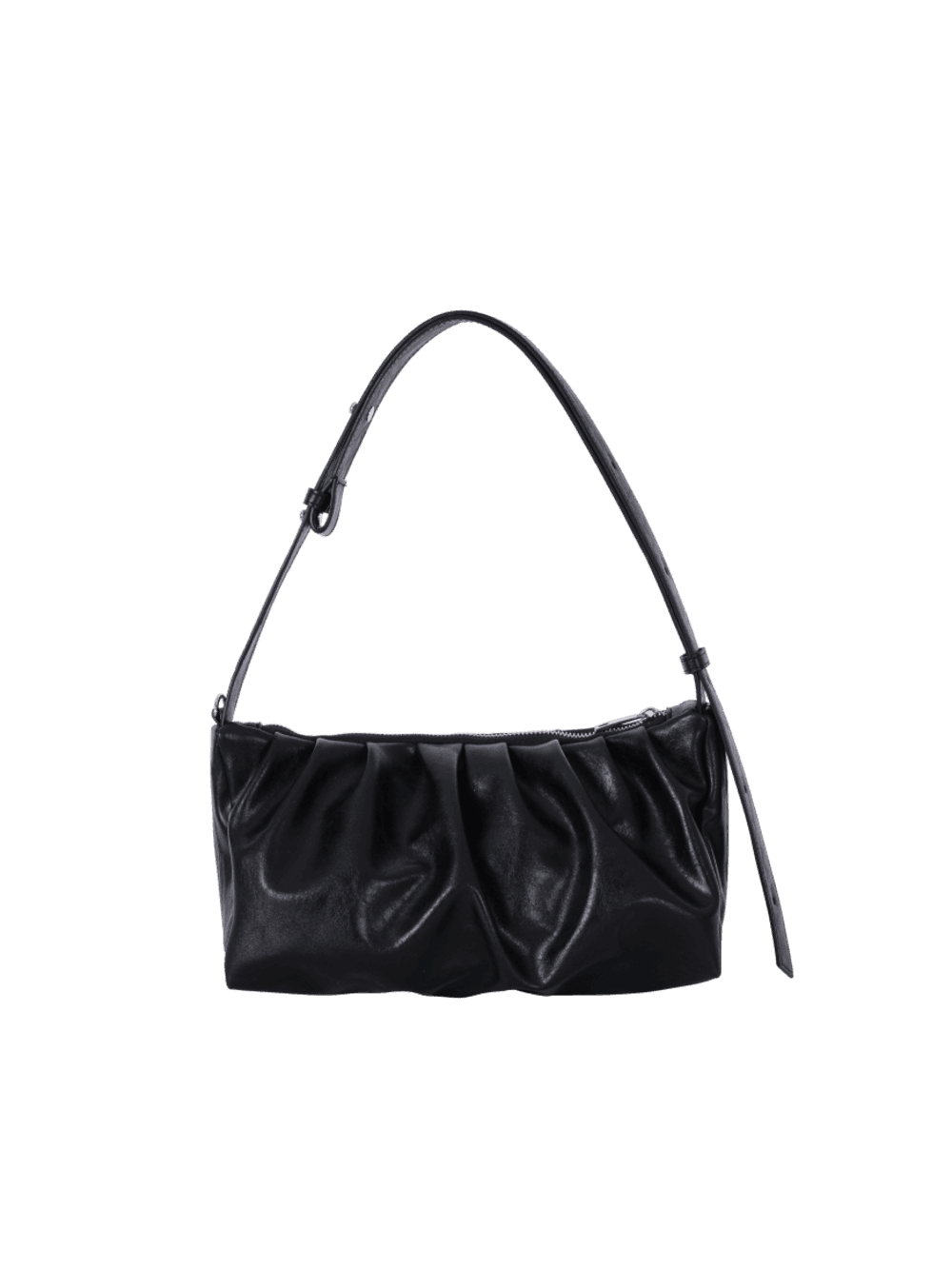 레더 셔링 숄더 앤 크로스 백 블랙