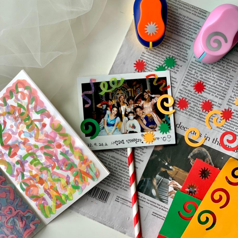 컨페티 스티커 북 20장 폴꾸 탑꾸 폰꾸 탑로더 꾸미기