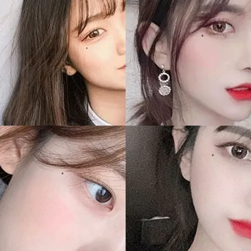 [1+1+1] 데일리 미인점 눈물점 타투 스티커 세트 트렌디 여름 판박이 일회용 인스턴트 문신 애교점