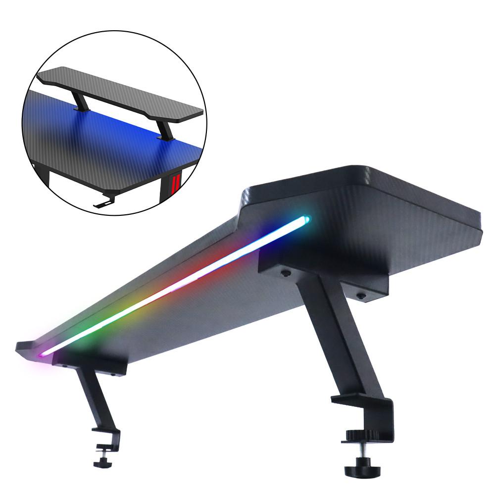 아우스 탈부착 듀얼 모니터선반 모니터받침대 스탠드 컴퓨터 대형 선반 LED 키보드 수납