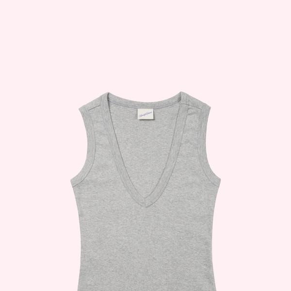 Classic sleeveless top (Gray)