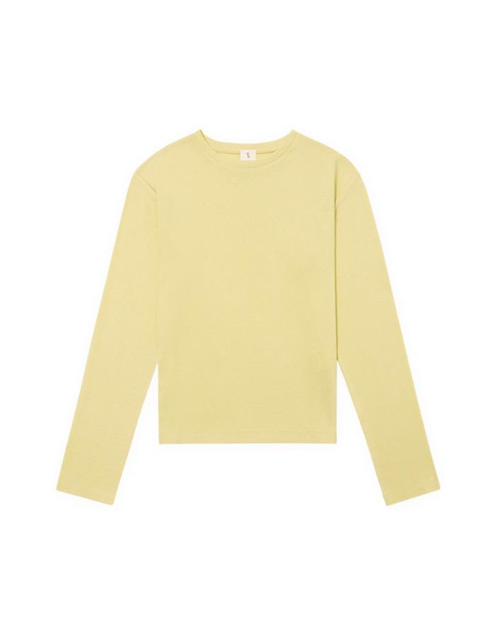CREW NECK LONG SLEEVE TEE - LEMON