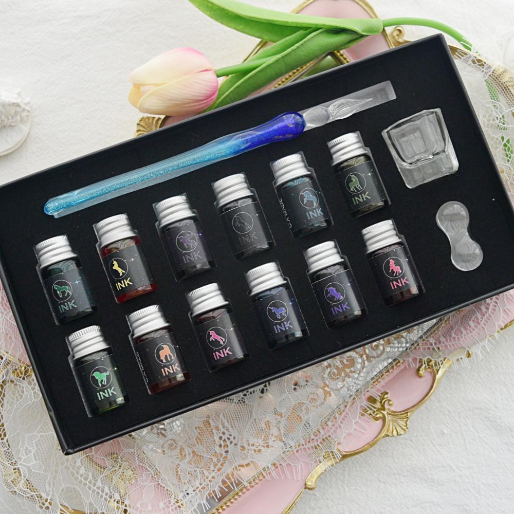 글라스펜 펄잉크 12종 세트 딥펜 캘리그라피