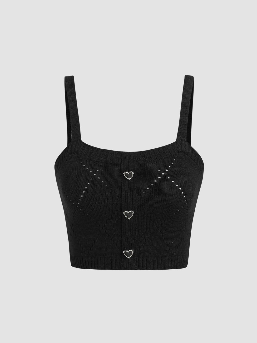 하트 스윗하트 니트 크롭탑