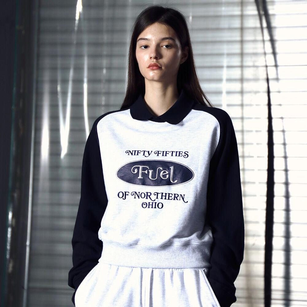 FUEL COLLAR SWEATSHIRT (WHITE MELANGE)