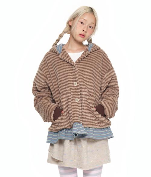 Button-Up Hooded Jumper_beige