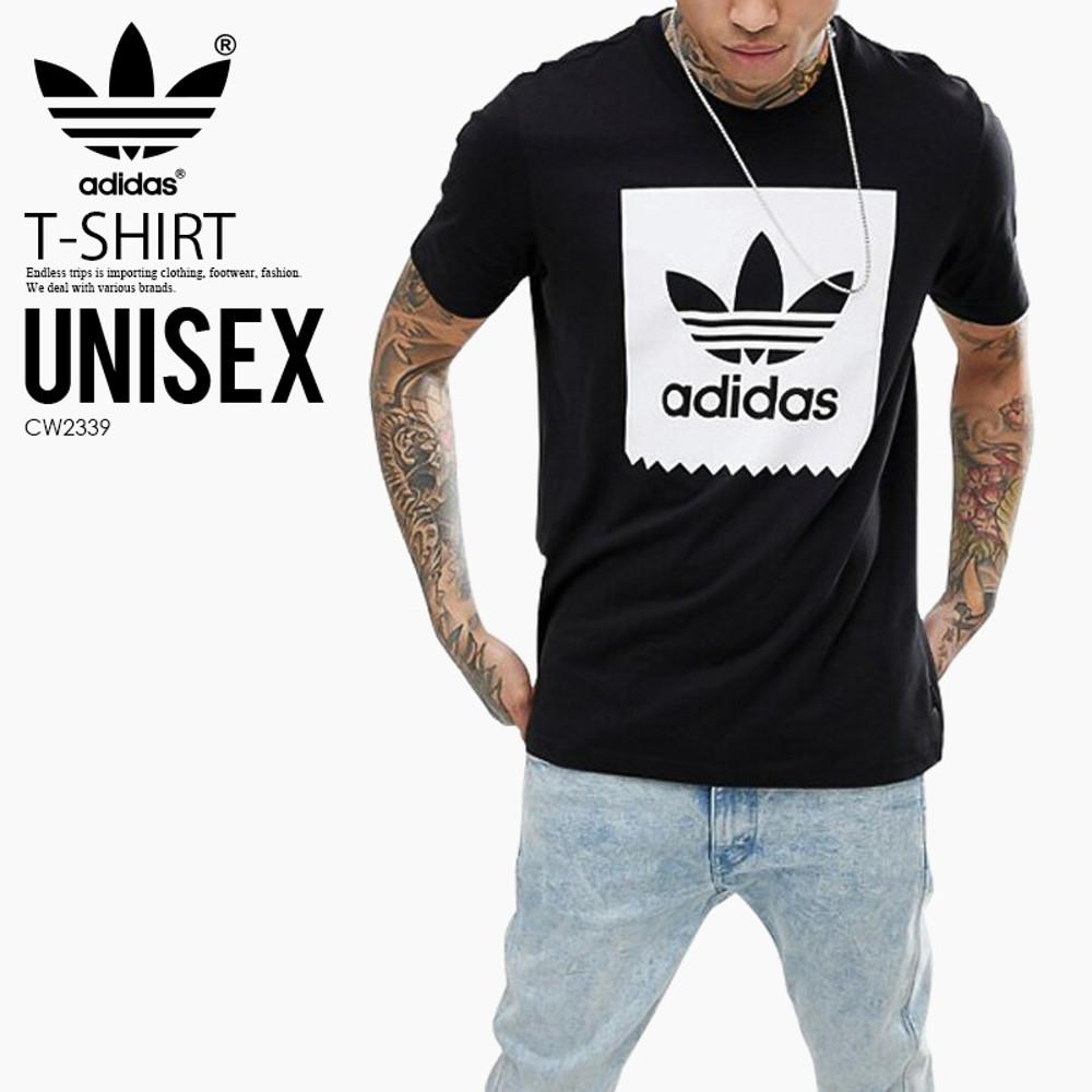 (국내배송/매장판) 아디다스 로고 반팔 검흰 블랙 남자 여자 반팔티 기본 티셔츠 솔리드 블랙 버드 티 cw2339