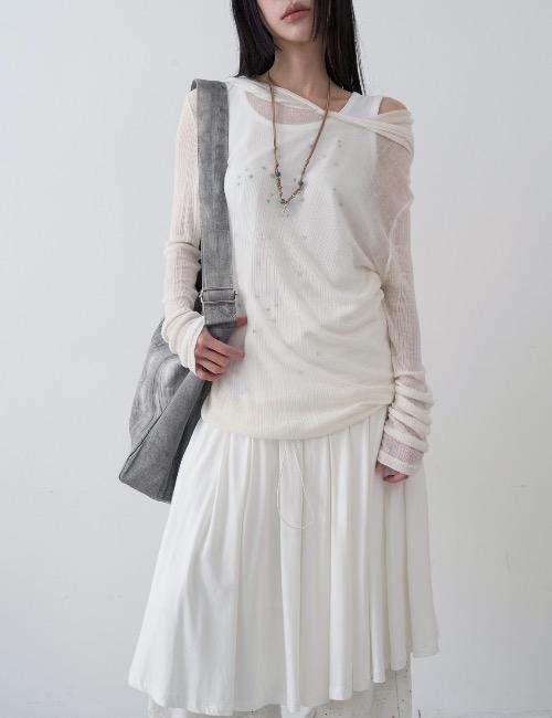 tencel string hood tee