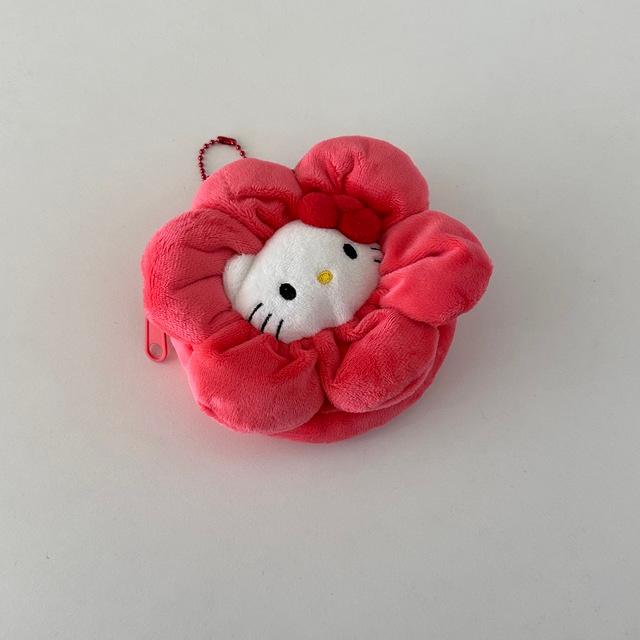 키티 플라워 파우치 키링