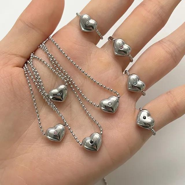 써지컬 통통 하트 스톤 데일리 목걸이