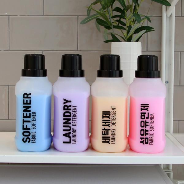 세제 디스펜서 용기 세제소분 용기 1.3L 블랙캡