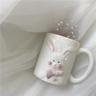 수심 Rabbit Pink Mug 토끼 머그 귀여운 유니크 세라믹 래빗 핑크 컵 감성